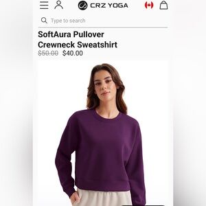 CRZ YOGA Magenta soft aura Sweatshirt
